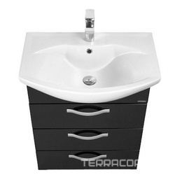 Тумба Ария-Н-65, 594*733*310 мм, БЕЗ раковины ном.85066,  напольная, цвет черный глянец ZZ