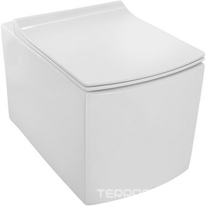 Подвесной безободковый унитаз , c крышкой-сиденьем микролифт, белый, ZZ Jaquar Kubix KUS-WHT-35953BIUFSM / KUS-WHT-35953BI