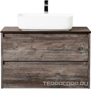 База под раковину подвесная с двумя выкатными ящиками, 810х460х515мм, без раковины, (цв.Pino Pasadena),  ZZ BelBagno Kraft KRAFT-800-2C-SO-PP