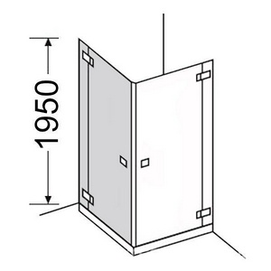 Дверь расп., для боков.стенки, "Правая", (100хh191см, неподвижн. сегм. 17см, стекло 6мм, GL прозр. c покрыт. High Glass, фурн. 05 bril, хр)  ZZ Provex E-Lite 0005 ET 05 GL R HG