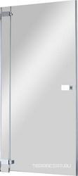Дверь расп., для боков.стенки, "Правая", (100хh191см, неподвижн. сегм. 17см, стекло 6мм, GL прозр. c покрыт. High Glass, фурн. 05 bril, хр) E-Lite ZZ