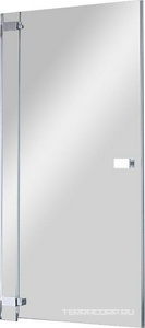 Дверь расп., для боков.стенки, "Правая", (100хh191см, неподвижн. сегм. 17см, стекло 6мм, GL прозр. c покрыт. High Glass, фурн. 05 bril, хр)  ZZ Provex E-Lite 0005 ET 05 GL R HG