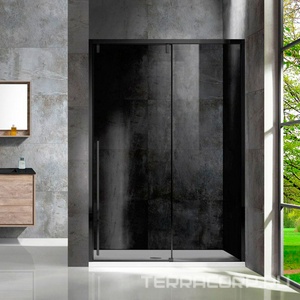 Дверь для душа, в нишу 1200хh1950мм, раздвижн., 1 дверь, 1 неподв.секц, правая/левая, (стек.тонирован. 8мм Easy Clean, фурн.цв.черный мат.),  ZZ Vincea Lugano VDS-1L120CGB-1  /  ТОЛЬКО ДЛЯ ЭКСПОЗИЦИИ