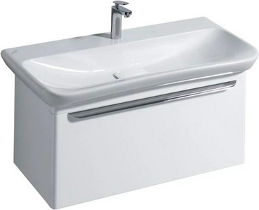 Тумба под раковину подвесная 880хh410х405мм, монтаж с раковиной 1000мм, (цв. белый глянец), крепёж в компл.,  ZZ Geberit MyDay 824100000