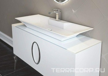 Тумба 120х45см, напольная, под раковину, с 2-мя выдв. ящиками, со стеклянной столешницей, (корпус цв. белый, ножки 2шт., ручка цв. хром), Savoie ZZ