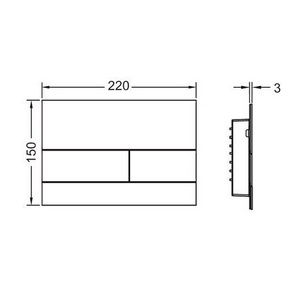 Панель смыва с двумя клавишами, для застенного модуля д/унит., д/горизонт/вертик. установки, (металл цв.глянец, черный хром),  ZZ Tece TECEsquare 9240837