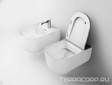 Биде подвесное 52х35см, крепёж в компл., (цв.glossy white),  ZZ ArtСeram The One THB001 01; 00