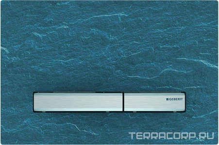 Клавиша двойного смыва, (сплав цинка, панель сланец Mustang, клавиши мет.цв.хром),  ZZ Geberit Sigma 50 115.788.JM.2