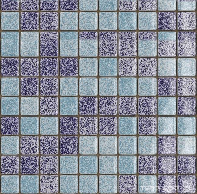 Мозаика Мастера Керамики Glass mix Мозаика 25ST-S-017 (голубой+синий кобальт) бассейновая (чип 2.5x2.5) ZZ31.5x31.5 Комбинированный, фото 3