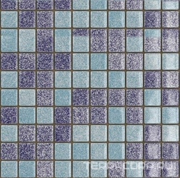 Мозаика 25ST-S-017 (голубой+синий кобальт) бассейновая (чип 2.5x2.5) ZZ|31.5x31.5