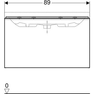 Тумба подвесная 89хh53.5х41,6см, д/рак 90см арт.500.633.01.2,нажим.выдвижн.ящик,(фасад лавовое стекло, корпус лавовый мат-лакиров.),крепл.в компл,Acan Geberit Acanto 500.616.JK.2