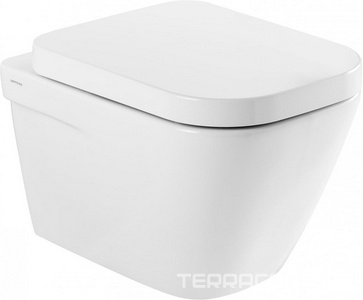 Унитаз подвесной компактный 50x35см, безободковый Rimflush, скрытый крепёж, без сиденья,  ZZ Sanindusa Look 134034004