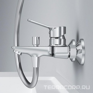 Смеситель для ванны/душа  излив 164мм, с установ.компл., БЕЗ аксессуаров, хром AMPM X-Joy F85A10000