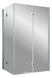 Душевое ограждение AFA-F 120x100x190 см, угловое прямоугольное, двери распашные, профиль гл.хром, стекло прозрачное ZZ