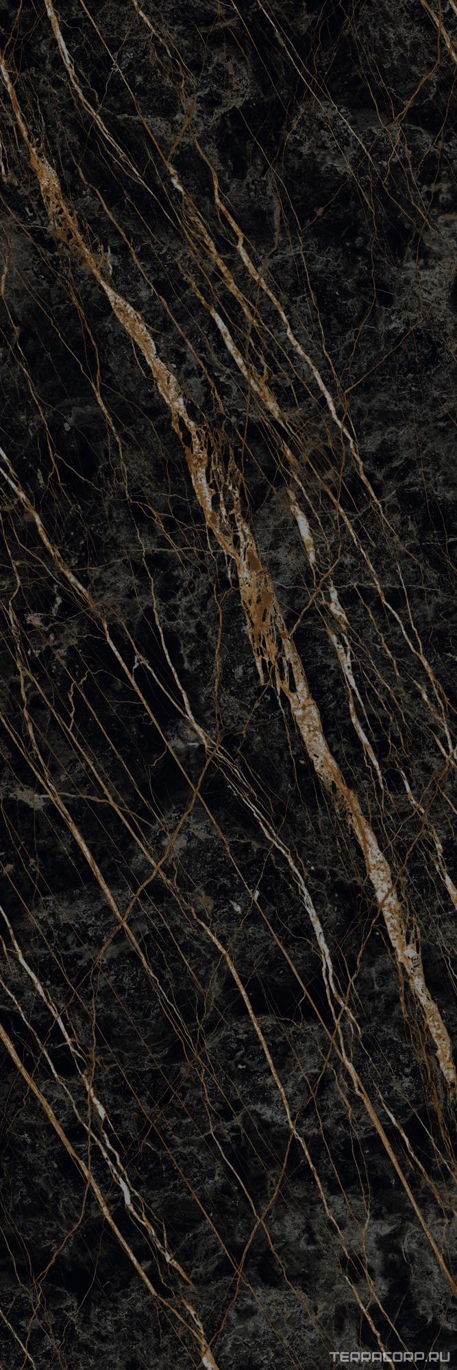 Керамогранит Laminam I Naturali Marmi Noir Desir Lucidato 5.6 mm 100x300 Черный, фото 7
