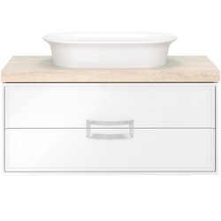 Тумба CANALETTO белая матовая 100 см с 2 ящиками (подходит для раковин Buongiorno) XX