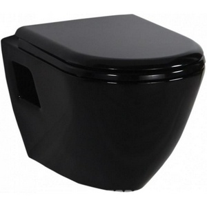 Подвесной унитаз SINGLE, с функцией биде, БЕЗ крышки-сидения, цв.черный ZZ Creavit Single TP325-00SI00E-0000