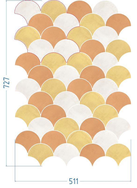 Мозаика Kerama Marazzi Капри Модульное панно FISHSCALE светлый(n047101,n047113,n047104)27х28 Комбинированный, фото 2