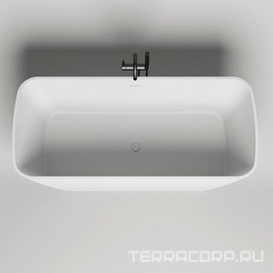 Ванна 1800х810хh660мм, отдельностоящая, литой камень S-Stone, матовый, цв.белый, донный клапан Up&Down цв.белый в компл.,  ZZ Salini Agatha 100221M