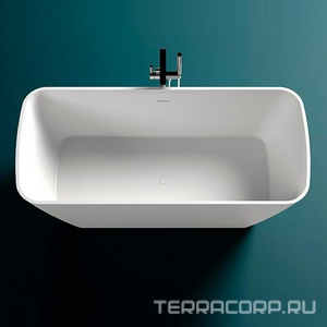 Ванна 1800х810хh660мм, отдельностоящая, литой камень S-Stone, матовый, цв.белый, донный клапан Up&Down цв.белый в компл.,  ZZ Salini Agatha 100221M