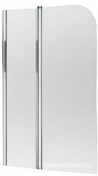 Штора на ванну 1100хh1452мм, "Левая", стационарн.сегмент 435мм, поворотный 650мм, (стекло 6мм прозрачн., полиров.алюминий/хром), Vario ZZ