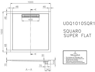 Поддон д/душа прямоуг.1000х1000хh18/100мм, сифон в комплекте, ножки, опора, уплотнитель в компл., (кварил, цв.белый глянц.), Squaro ZZ