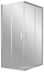 Душевое ограждение ZA-F, 1100x800x1900 мм,  профиль матовый хром, стекло шиншилла, БЕЗ поддона ZZ
