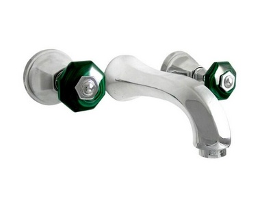 Смеситель для раковины настенный, двухвентильный, (цв. блестящий никель),  ZZ Nicolazzi Teide 1977 NL 05