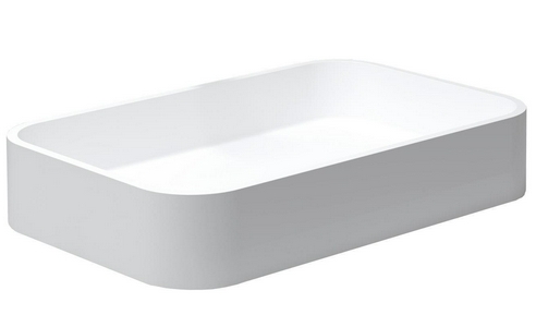 Раковина накладная на столешн. прямоугольн. 545х345хh100мм, без отв.д/смес,без перелива,литой камень S-Stone, матовый цв.белый,  01 ZZ Salini Callista 1101204SM