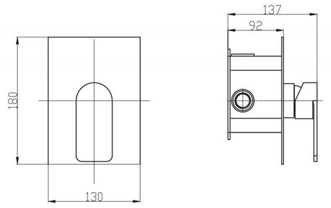 Смеситель для душа, встраиваемый в стену, (нерж. сталь, цв.сатин),  ZZ BelBagno Nova NOV-DASM-IN