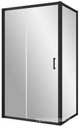 Душевое ограждение Z2P+ZPV, 150x90x1900 мм, профиль черный матовый, стекло прозрачное, БЕЗ поддона ZZ
