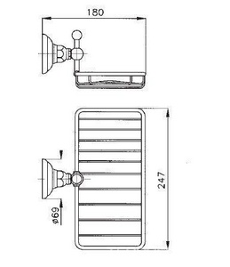 Полочка настенная (решетка) металлическая 24х19см (цв.Tuscan brass темная бронза),  ZZ Nicolazzi Classica 1493 TB