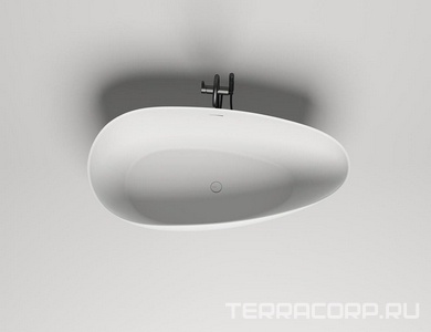 Ванна 1600х770хh540мм,отдельност, литой камень Sapirit, мат цв.белый,нажимн.слив камень в цв.ванны,(для сифона необходимо углублен.в пол),  ZZ Salini Paola In 101611M