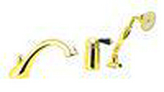 Смеситель д/в, встраиваемый на 3 отв., лейка, шланг, кронштейн в компл., (цв.гальван.золото, ручка Cristallo),  ZZ Nicolazzi Classico 3414 GB 33