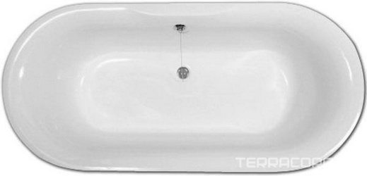 Ванна из искусственного камня Фэма Феррара 2 белая, ножки хром| 171x82x49