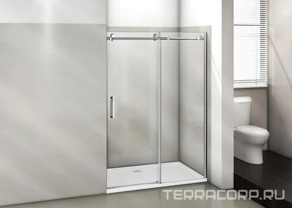 Душевое ограждение "Пуэрта" WTW-130-C,1300 мм  (для Г-образного или от "стены до стены") проф.хром, прозрачн.стекло, БЕЗ поддона, БЕЗ боковой части ZZ Good Door PUERTA ПУ00006