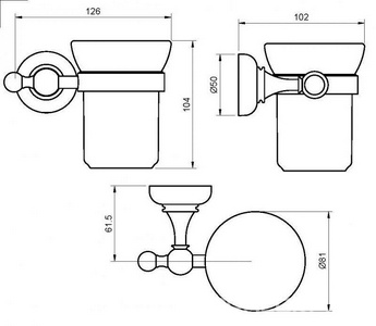 Стакан настенный керамический, (цв.бронза),  ZZ Cezares Aphrodite APHRODITE-TUMS-02-M