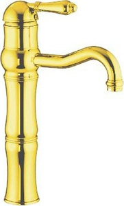 Смеситель для раковины однорычажный в высоким изливом, (цв.гальван.золото, ручка El Capitan),  ZZ Nicolazzi Classico 3472 GB 75