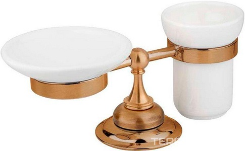 Стакан и мыльница настольные керамические, (цв.бронза),  ZZ Cezares Aphrodite APHRODITE-STTP-02