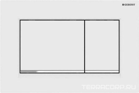 Клавиша двойного смыва, (панель и клавиши цв.белый матовый лак, полоски глянцевый хром), Sigma30 ZZ Geberit Sigma 30 115.883.JT.1