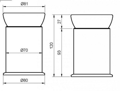 Стакан настольный керамический, (цв.бронза),  ZZ Cezares Aphrodite APHRODITE-TUMP-02