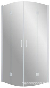 Душевое ограждение , 100*100*1900, профиль белый,  стекло прозрачное, БЕЗ поддона ZZ Vegas Glass AFS AFS 0100 01 01