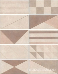 Керамическая плитка Kerama Marazzi Александрия  беж светлый микс 9.9x20 Белый 