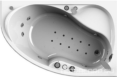 Ванна акриловая "АМЕЛИЯ", 1600х1050, правая, ГМ-"Лечебный", смес./излив "Бриз/Ниагара", контроллер-100, слив-перелив, фронт.панель и каркас в компл.ZZ