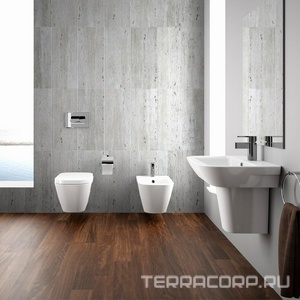 Биде подвесное 50х35см, без отверстий для крышки, скрытый крепёж,  ZZ Sanindusa Look 134440004