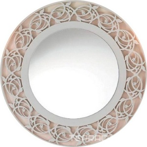 Зеркало 99х99см, круглое в раме, (цв.Laccato panna),  Intagliana ZZ Cezares Rotonda ROTONDA INTAGLIATA.07 / Laccato panna