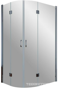 Душевое ограждение , 100*90*1900 мм, профиль хром, стекло прозрачное, БЕЗ поддона ZZ Vegas Glass AFS-F AFS-F 100*90 08 01