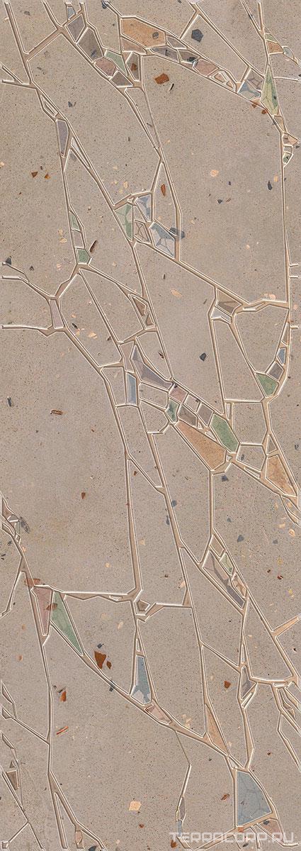 Керамическая плитка Eletto Terrazzo Декор mocca crystal 25.1х70.9 Коричневый, фото 3