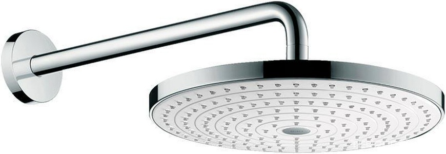 Верхний душ, лейка d300мм, cо стеновым кронштейном 390мм, 2 типа струи Rain и RainAir, (цв. белый/хром),  ZZ Hansgrohe Raindance Select S 27378400