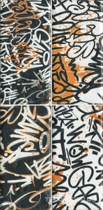 Керамическая плитка Kerama Marazzi Граффити Панно , панно из 4-х частей 39,6x20 Серый 